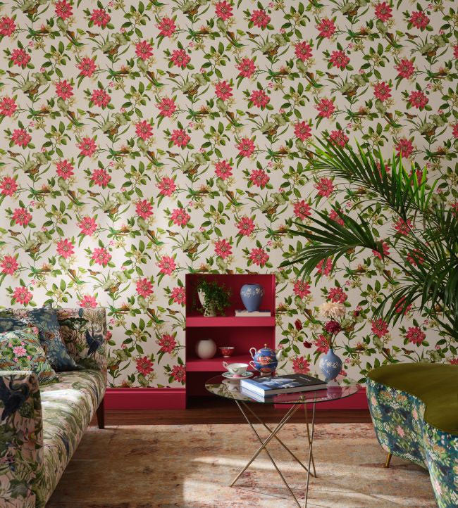 Pink Lotus Botanical Wonders Wedgwood Wallpaper by Clarke & Clarke