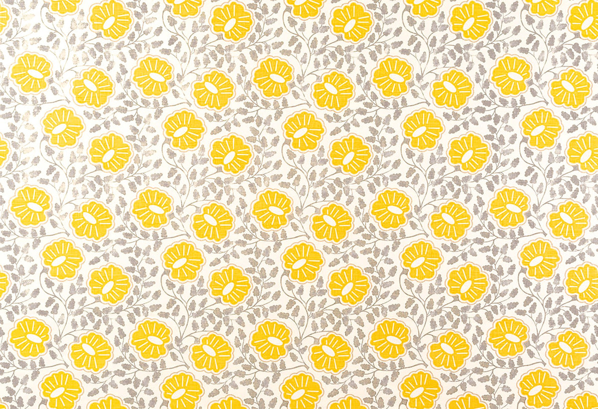 Punch Paisley Lemon fabric by Christopher Farr Cloth