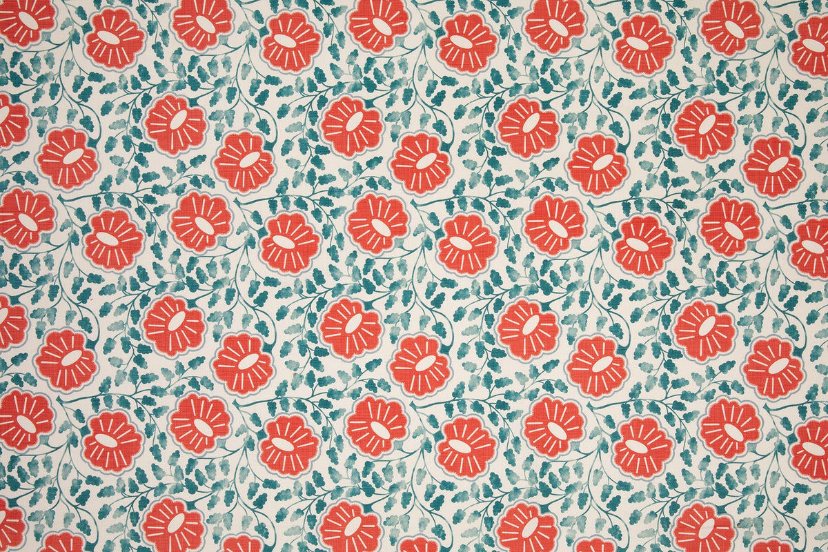 Punch Paisley Coral fabric by Christopher Farr Cloth