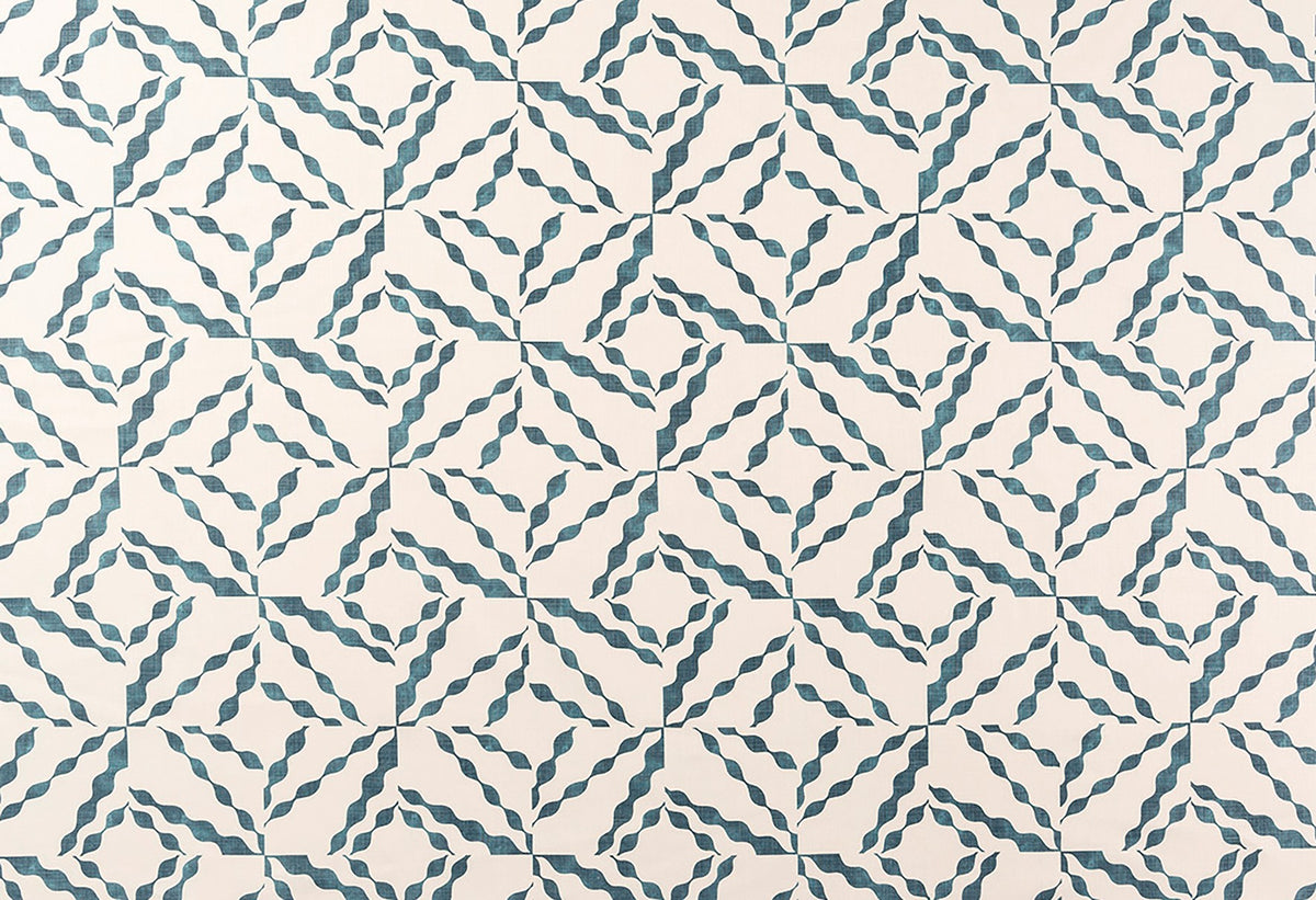 Puzzle Dark Indigo fabric by Christopher Farr Cloth