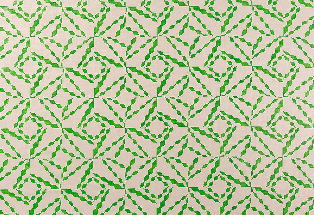 Puzzle Green fabric by Christopher Farr Cloth