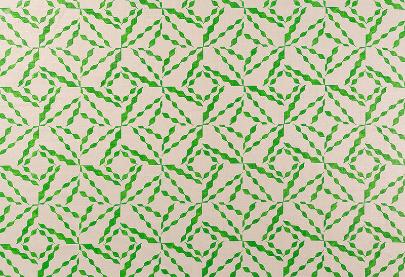 Puzzle Green fabric by Christopher Farr Cloth