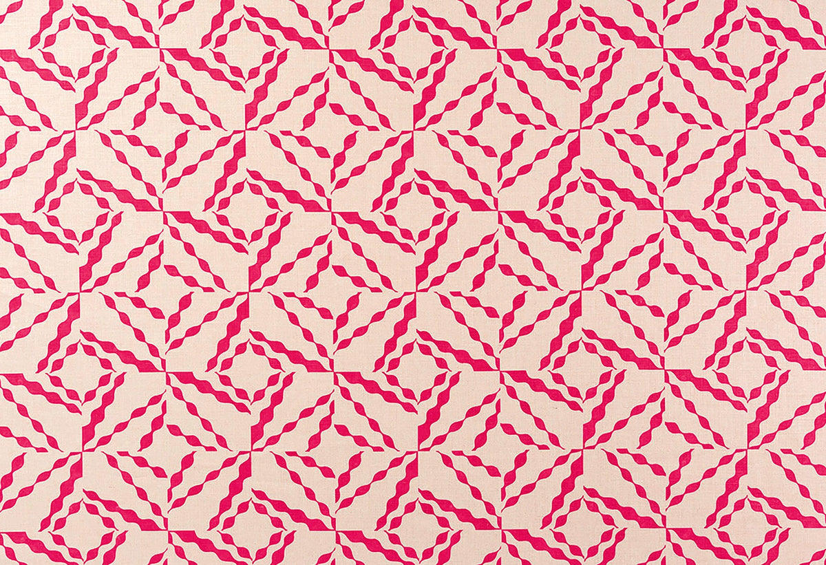 Puzzle Hot Pink fabric by Christopher Farr Cloth