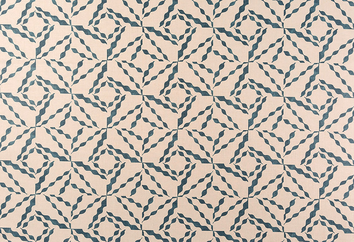 Puzzle Navy fabric by Christopher Farr Cloth