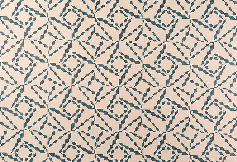 Puzzle Navy fabric by Christopher Farr Cloth