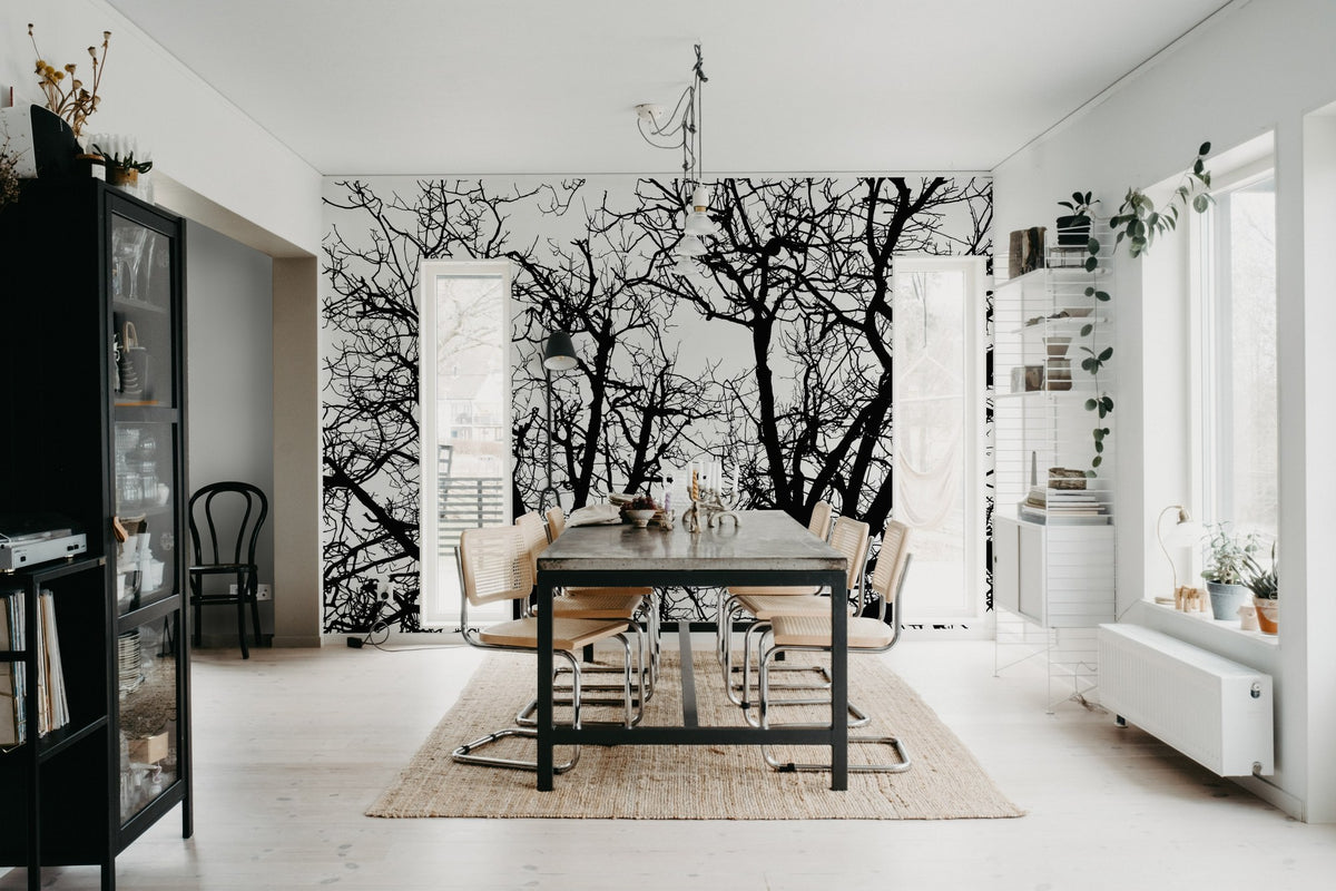 R10121 Branches Panorama Mural by Rebel Walls