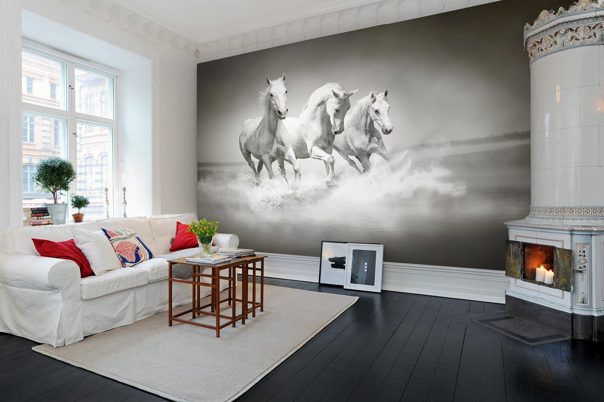 R10201 Horses Panorama Mural by Rebel Walls