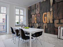R10511 Woodcut Design Panorama Mural by Rebel Walls