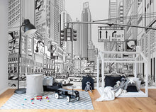 R10621 Cartoon City Panorama Mural by Rebel Walls