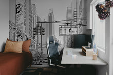 R10621 Cartoon City Panorama Mural by Rebel Walls