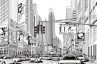 R10621 Cartoon City Panorama Mural by Rebel Walls