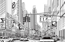 R10621 Cartoon City Panorama Mural by Rebel Walls