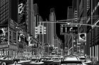 R10622 Cartoon City Black Panorama Mural by Rebel Walls