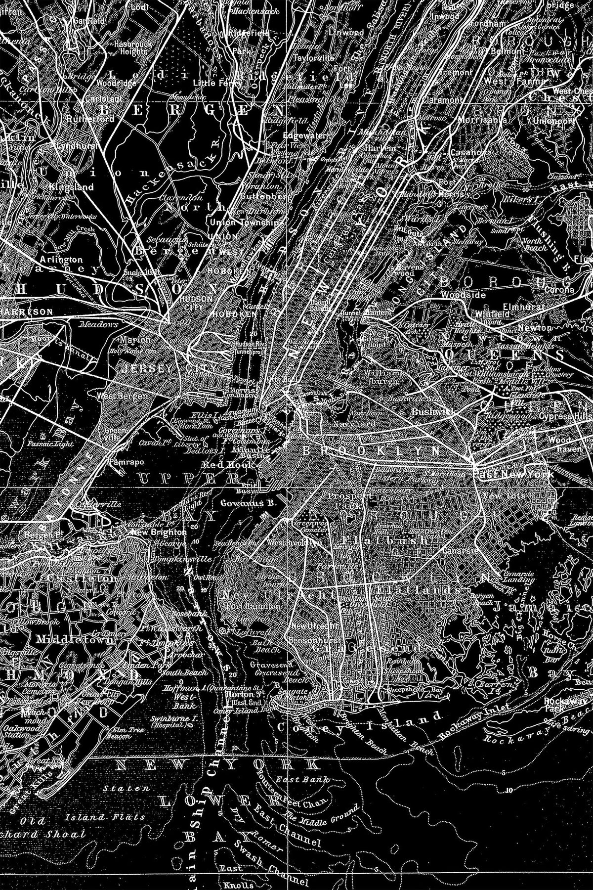 R10903 Map of NY Panorama Mural by Rebel Walls