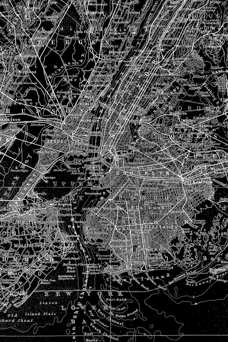 R10903 Map of NY Panorama Mural by Rebel Walls