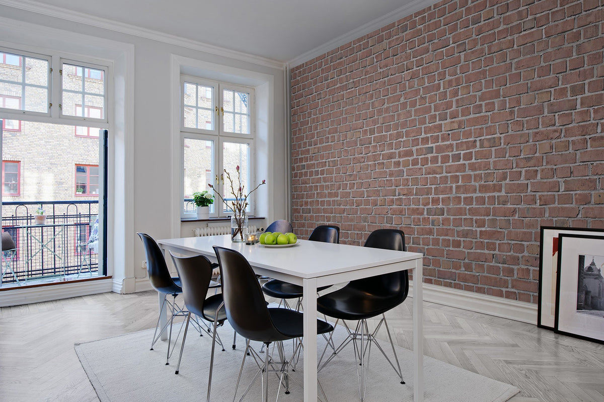R10961 Brick Wall Red Panorama Mural by Rebel Walls