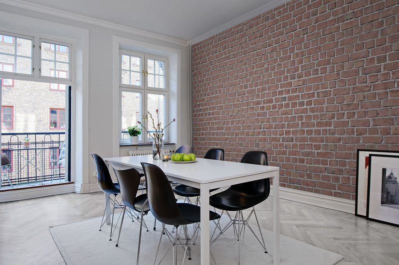 R10961 Brick Wall Red Panorama Mural by Rebel Walls