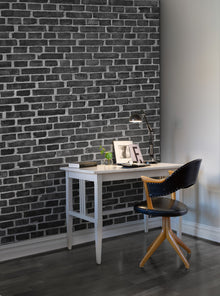 R10962 Brick Wall Black Panorama Mural by Rebel Walls