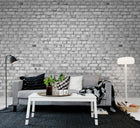 R10963 Brick Wall White Panorama Mural by Rebel Walls