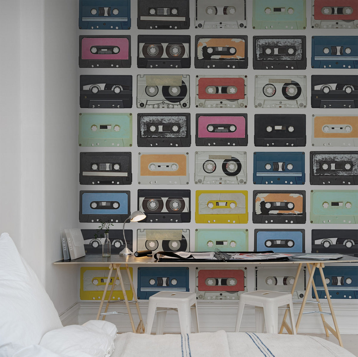 R11042 Mixed Tape Panorama Mural by Rebel Walls