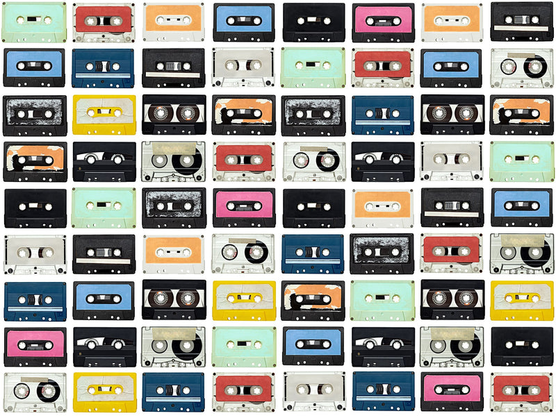 R11042 Mixed Tape Panorama Mural by Rebel Walls