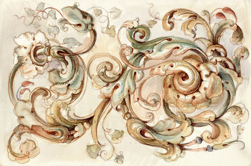 R11151 Baroque Panorama Mural by Rebel Walls