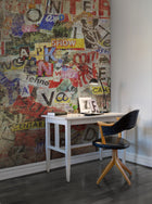R11201 Newspaper Clippings Panorama Mural by Rebel Walls
