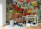 R11201 Newspaper Clippings Panorama Mural by Rebel Walls