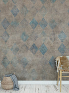 R11411 Patinated Diamonds Panorama Mural by Rebel Walls