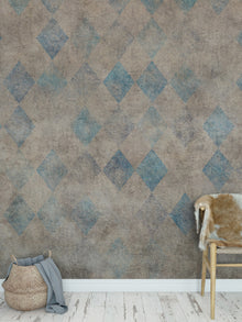 R11411 Patinated Diamonds Panorama Mural by Rebel Walls