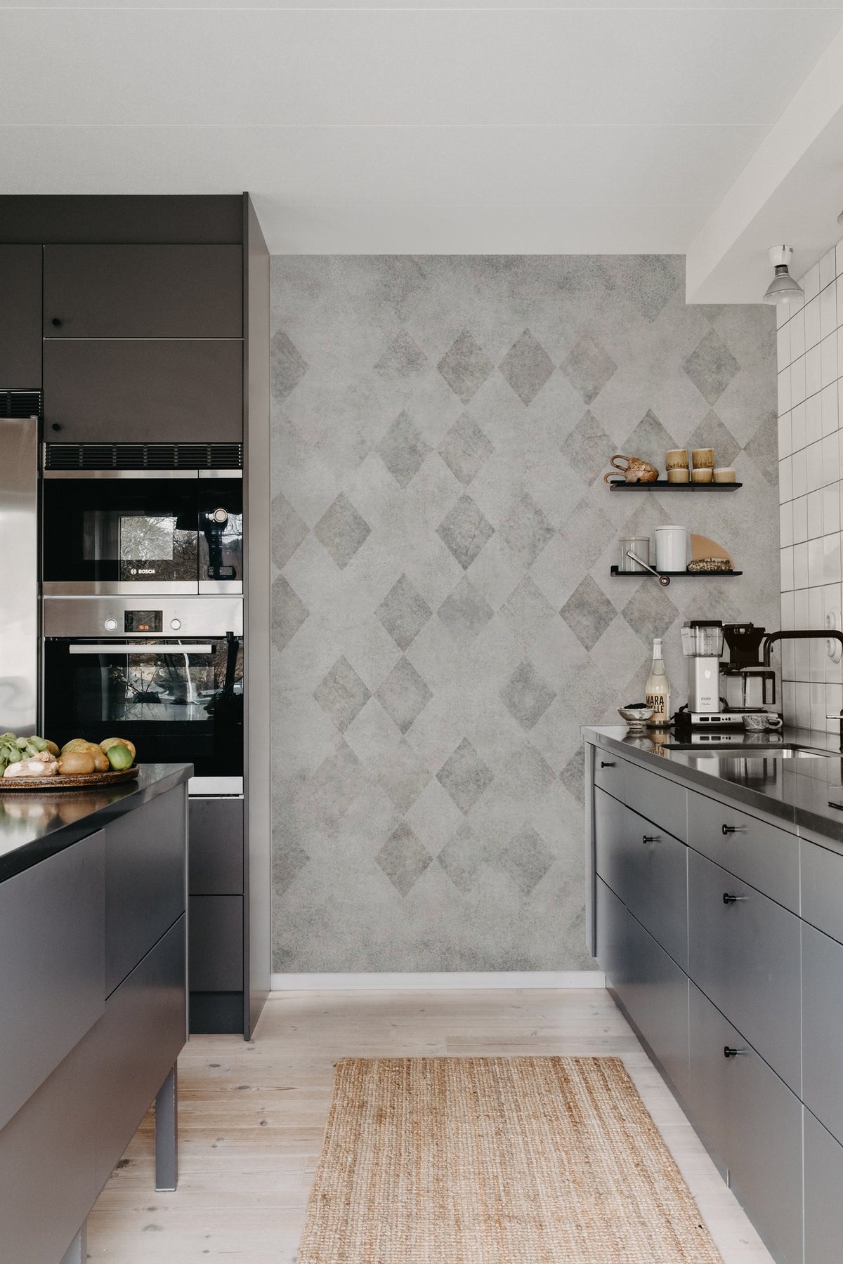 R11412 Patinated Diamonds Sand Palette Mural by Rebel Walls
