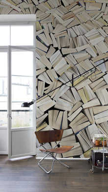 R11511 Books Panorama Mural by Rebel Walls
