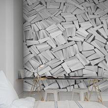 R11513 Books White Panorama Mural by Rebel Walls