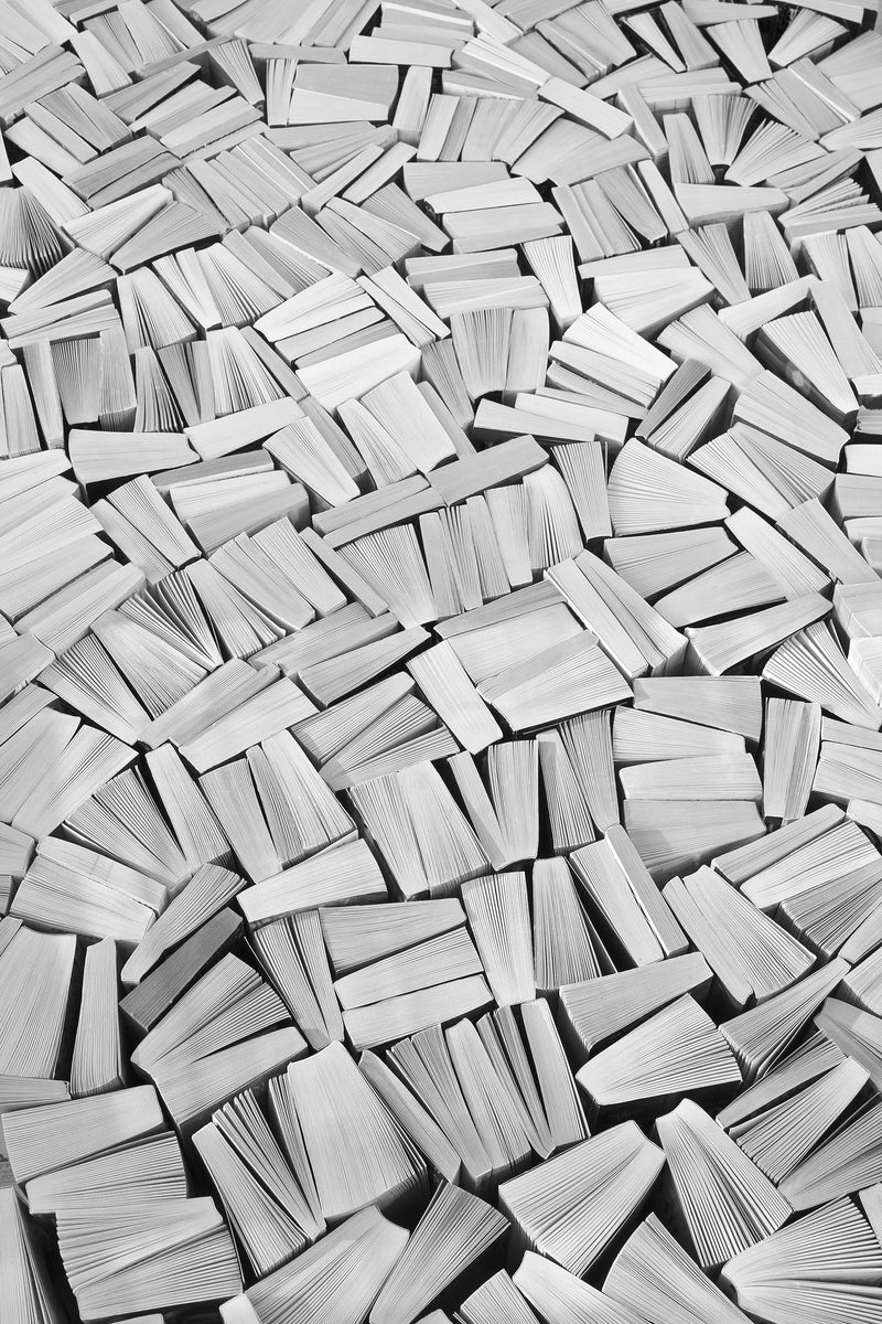 R11513 Books White Panorama Mural by Rebel Walls
