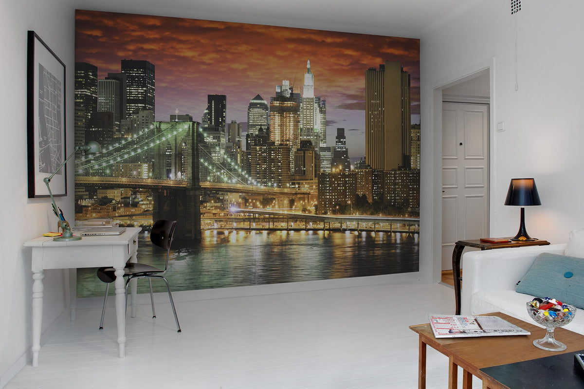 R11651 Brooklyn Bridge Panorama Mural by Rebel Walls