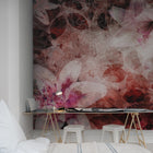 R12063 Garden of Dreams Red Panorama Mural by Rebel Walls