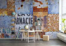R12141 Steel Plates Panorama Mural by Rebel Walls