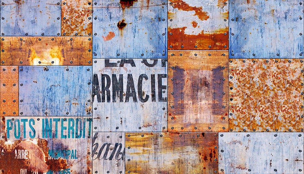 R12141 Steel Plates Panorama Mural by Rebel Walls