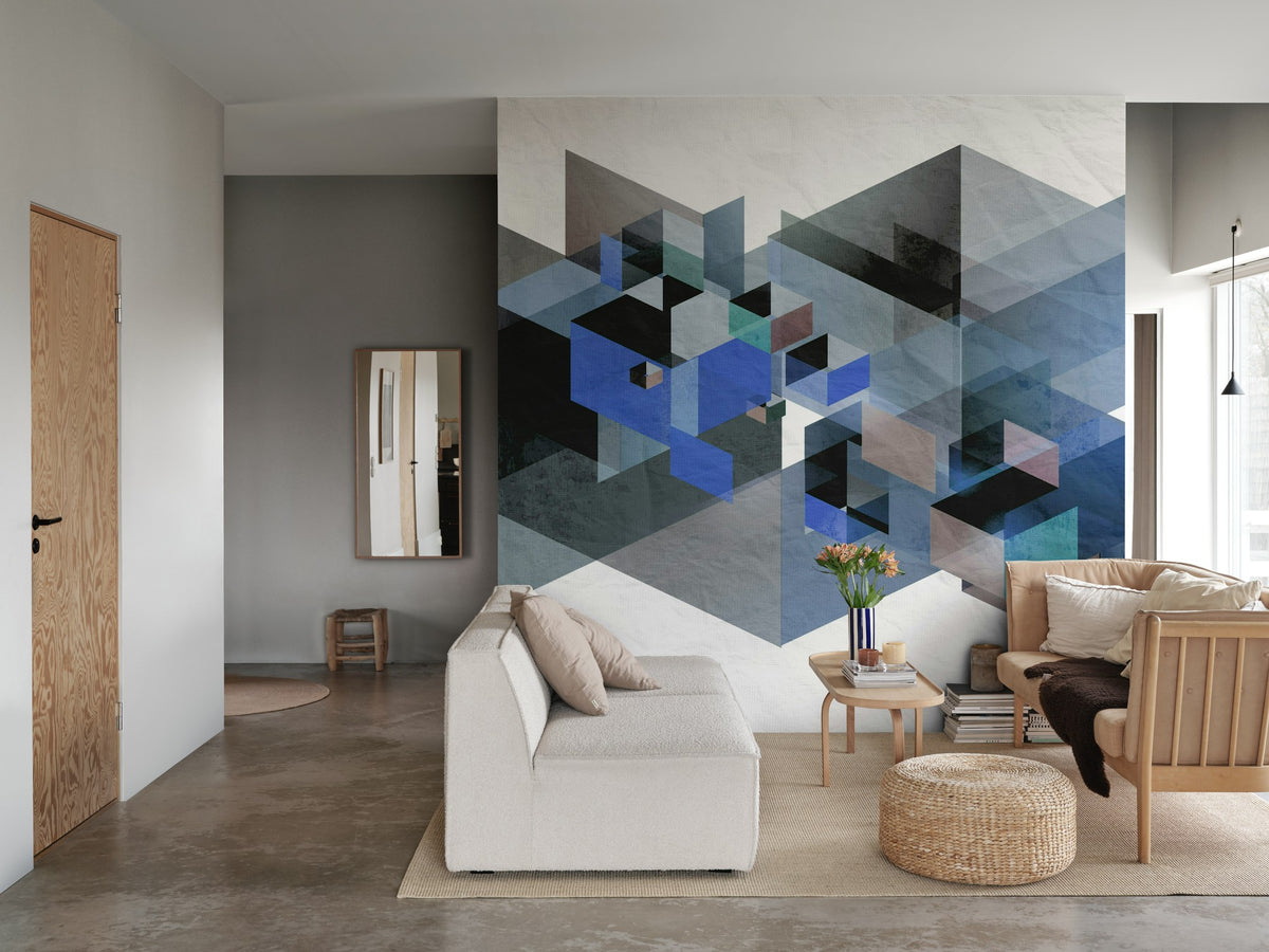R12312 Fractal Blue Panorama Mural by Rebel Walls