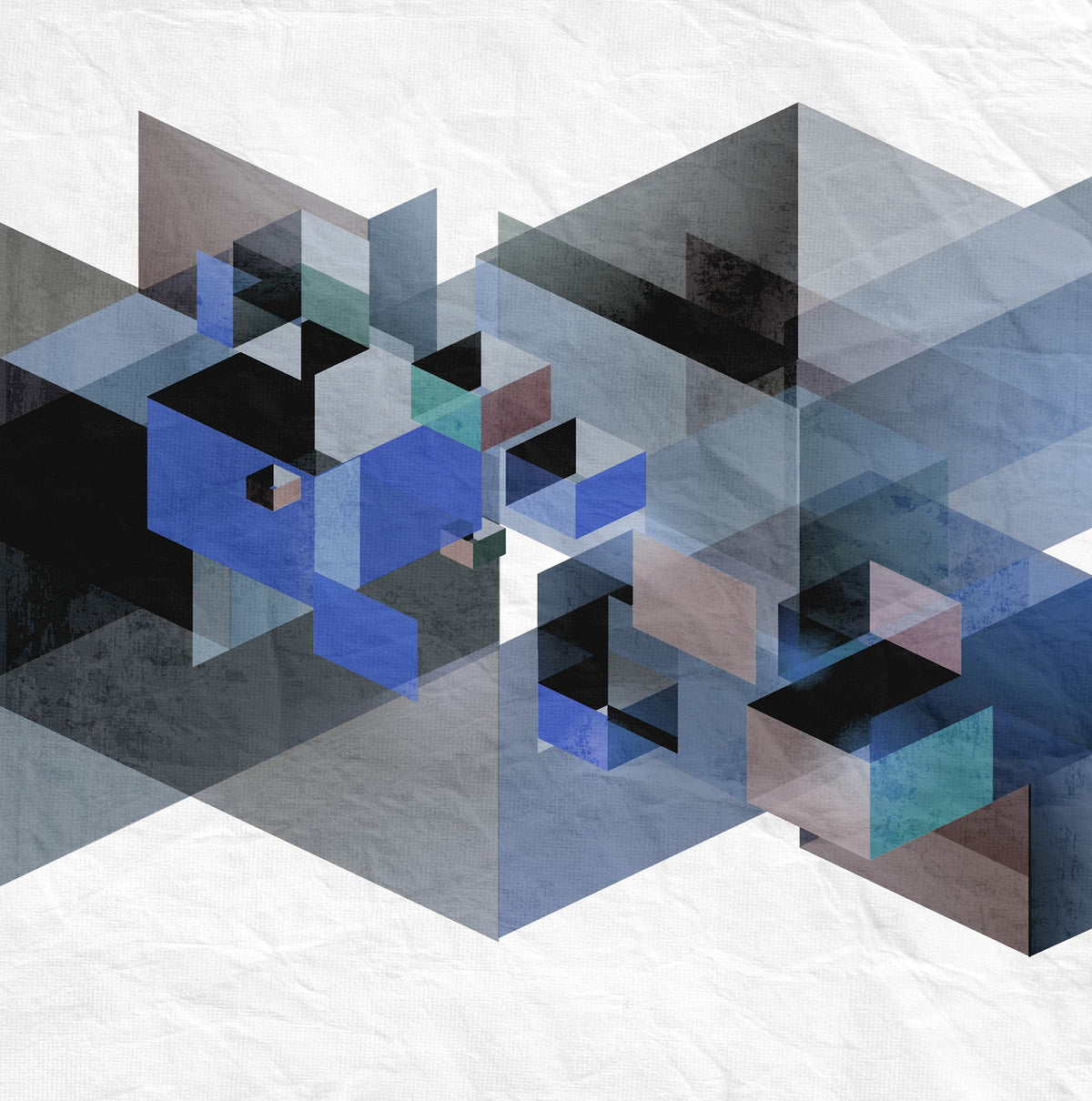 R12312 Fractal Blue Panorama Mural by Rebel Walls