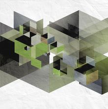 R12314 Fractal Green Panorama Mural by Rebel Walls