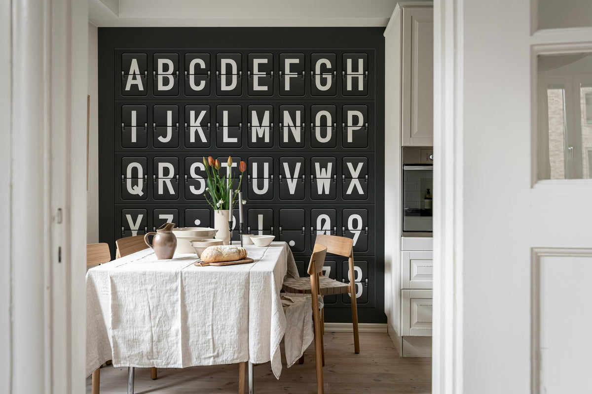 R12391 Departure Alphabet Panorama Mural by Rebel Walls