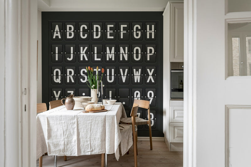 R12391 Departure Alphabet Panorama Mural by Rebel Walls
