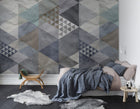 R12521 Quadrangle Blue Panorama Mural by Rebel Walls
