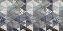 R12521 Quadrangle Blue Panorama Mural by Rebel Walls