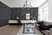 R12571 Flow Dark Blue Panorama Mural by Rebel Walls