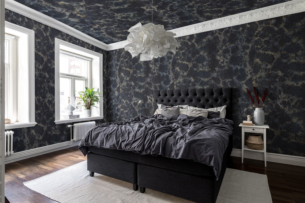 R12571 Flow Dark Blue Panorama Mural by Rebel Walls