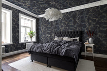 R12571 Flow Dark Blue Panorama Mural by Rebel Walls