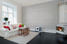 R12582 Horizontal Boards White Panorama Mural by Rebel Walls