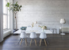 R12582 Horizontal Boards White Panorama Mural by Rebel Walls